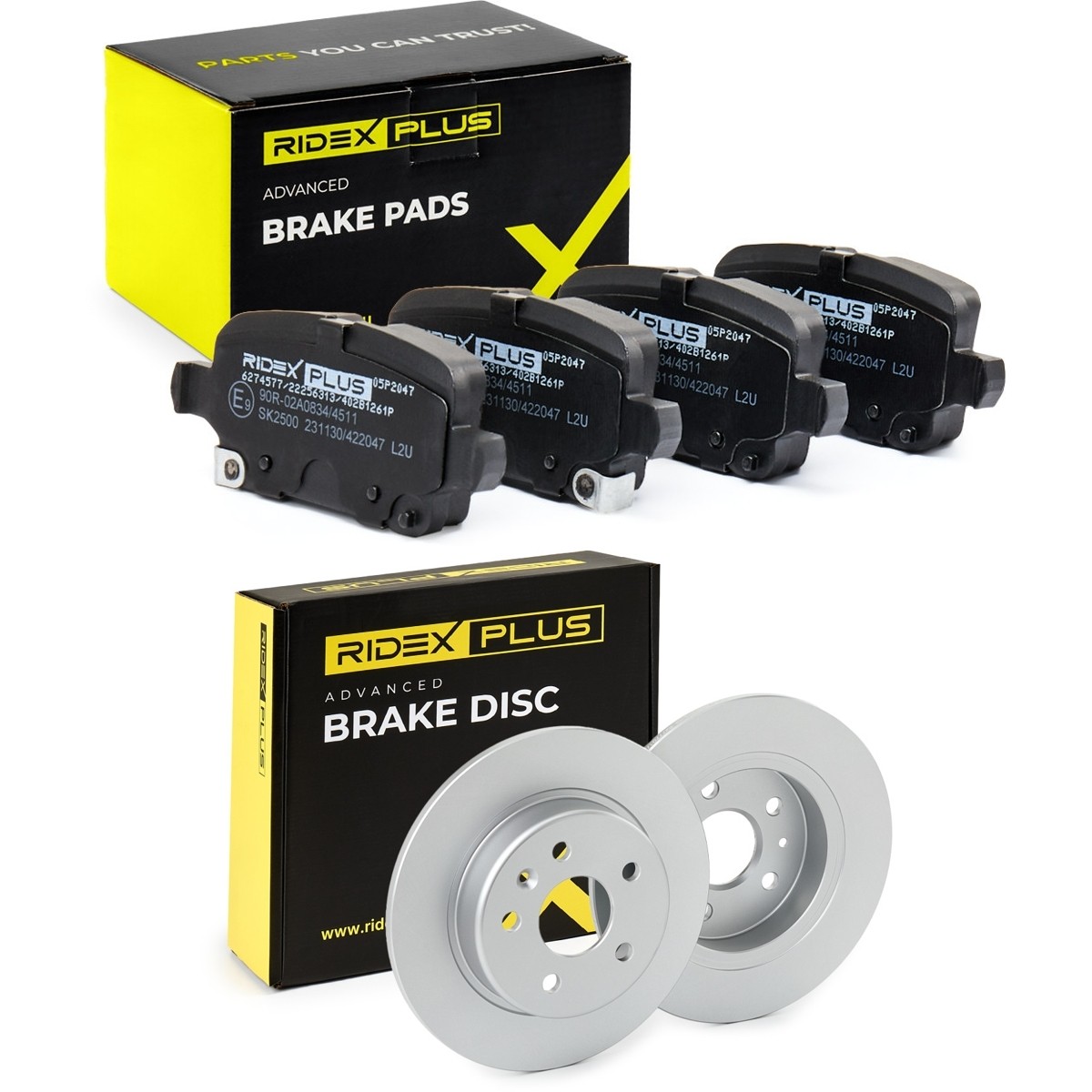 RIDEX PLUS Brake discs and pads set Article number: 3405B1831P cheaply