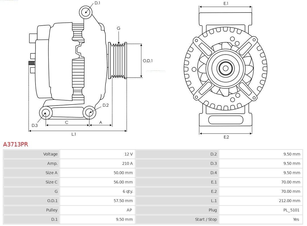 AS-PL Generator Varenummer: A3713PR billige
