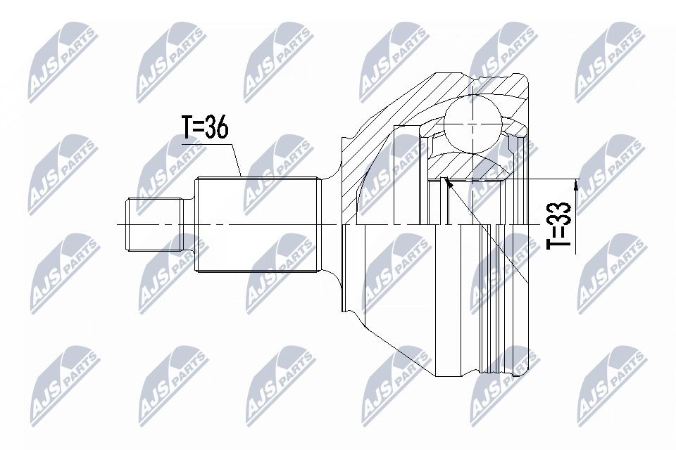 NTY Joint kit, drive shaft Article number: NPZ-VW-049 cheaply