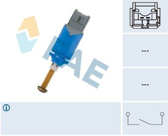 FAE 24901 Switch, clutch control (cruise control) MASTER 2.3 dCi 100 FWD (JV0A, JV0B, JV0G, JV0H) 101 PS Diesel
