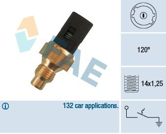 FAE 35250 Temperature Switch, coolant warning lamp CLIO 1.4 (B/CB0C, B/CB0S) 75 PS Petrol 2016