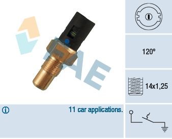 FAE 35750 Temperature Switch, coolant warning lamp TWINGO 1.2 16V 75 PS Petrol 2012