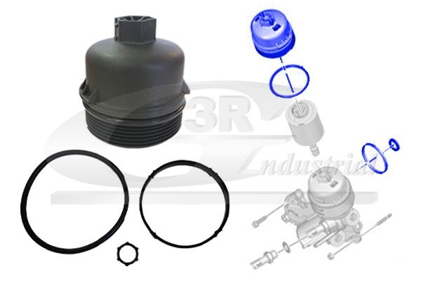 3RG 98207 Dæksel, oliefilterhus CORSA 1.3 CDTI (F08, F68) 70 HK Diesel 2009