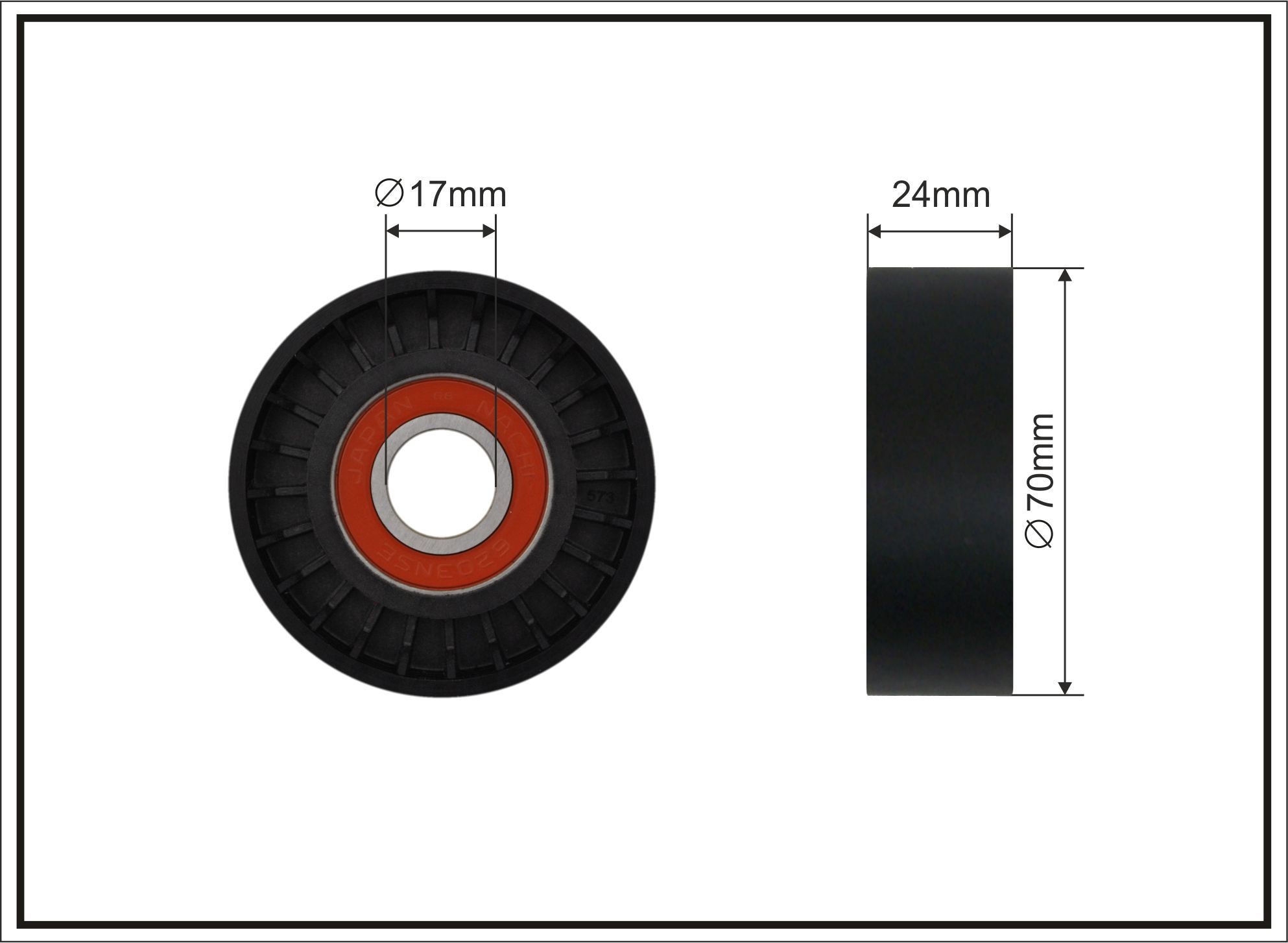 CAFFARO Deflection / Guide Pulley, v-ribbed belt Article number: 500717 cheaply