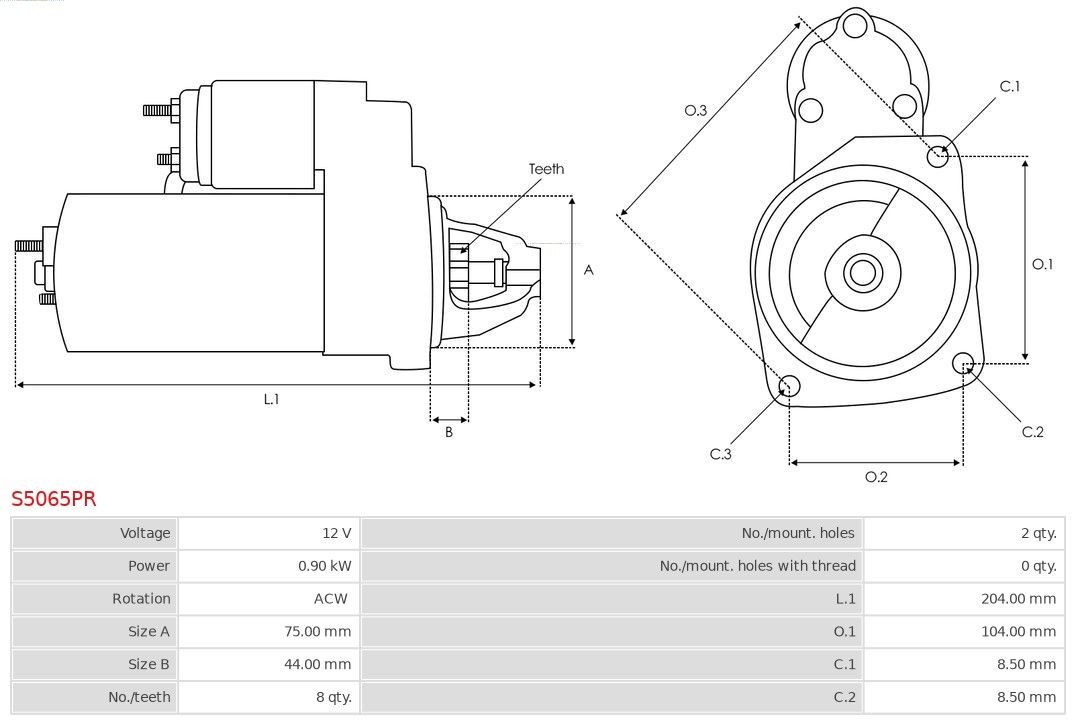 AS-PL Starter motor Article number: S5065PR cheaply