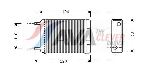 AVA COOLING SYSTEMS Heater matrix Article number: AU6049 cheaply