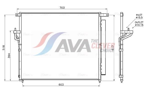 AVA COOLING SYSTEMS Kondensaator, kliimaseade Artikli number: CN5174 soodsalt