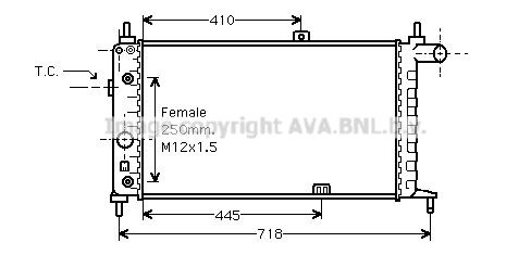 AVA COOLING SYSTEMS Engine radiator Article number: OL2067 cheaply
