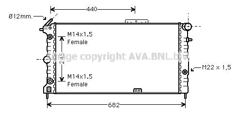 AVA COOLING SYSTEMS Engine radiator Article number: OL2136 cheaply