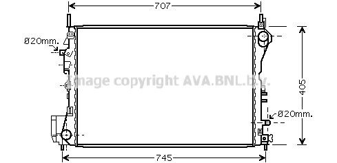 AVA COOLING SYSTEMS Engine radiator Article number: OL2395 cheaply
