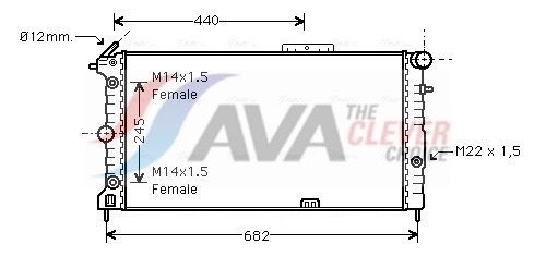 AVA COOLING SYSTEMS Engine radiator Article number: OLA2136 cheaply