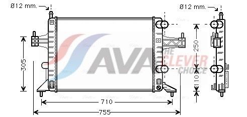 AVA COOLING SYSTEMS Engine radiator Article number: OLA2303 cheaply