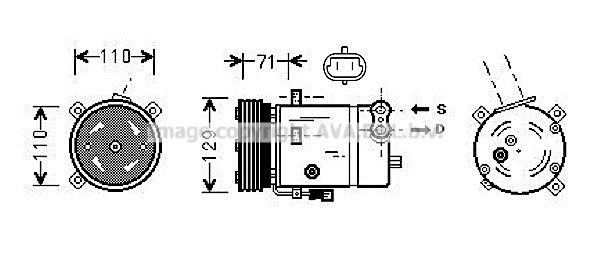 AVA COOLING SYSTEMS Air conditioning compressor Article number: OLK276 cheaply