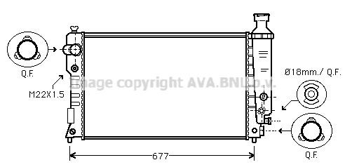 AVA COOLING SYSTEMS Engine radiator Article number: PE2125 cheaply