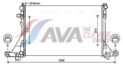AVA COOLING SYSTEMS Engine radiator Article number: RT2128 cheaply
