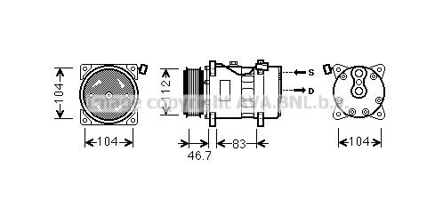 AVA COOLING SYSTEMS Air conditioning compressor Article number: VWK288 cheaply