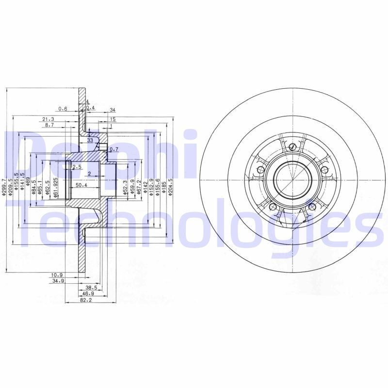 DELPHI Brake disc Article number: BG3686 cheaply