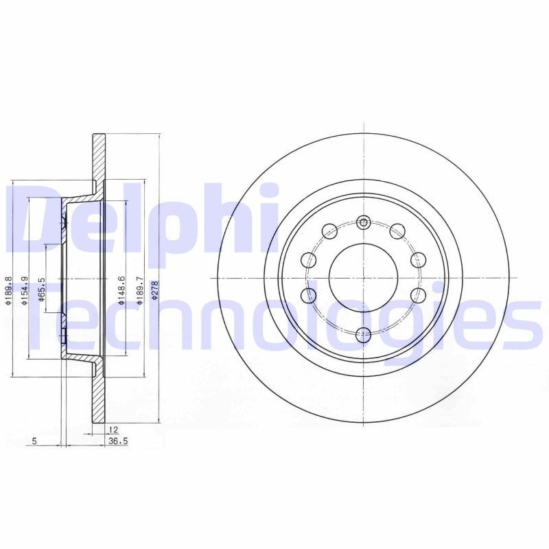 DELPHI Brake disc Article number: BG3731 cheaply