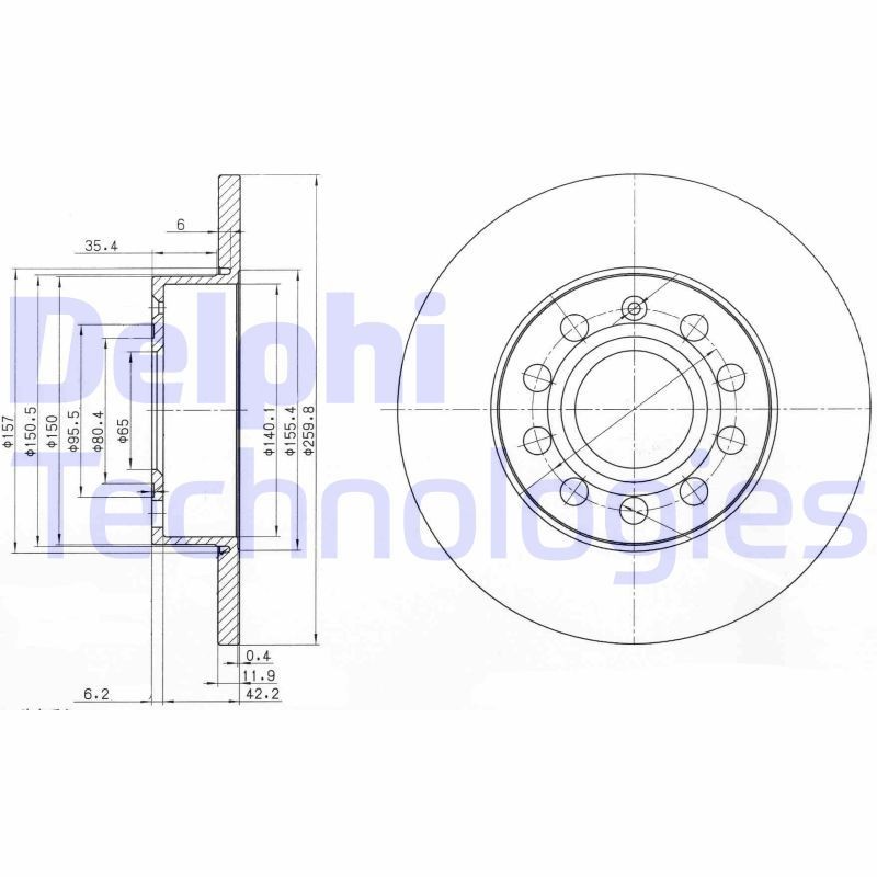 DELPHI Brake disc Article number: BG3890 cheaply