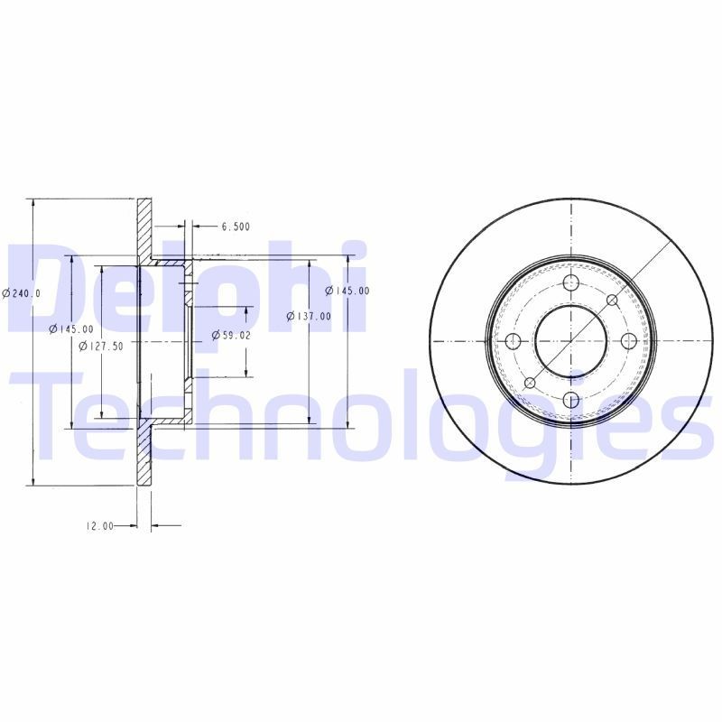 DELPHI Brake disc Article number: BG2313 cheaply