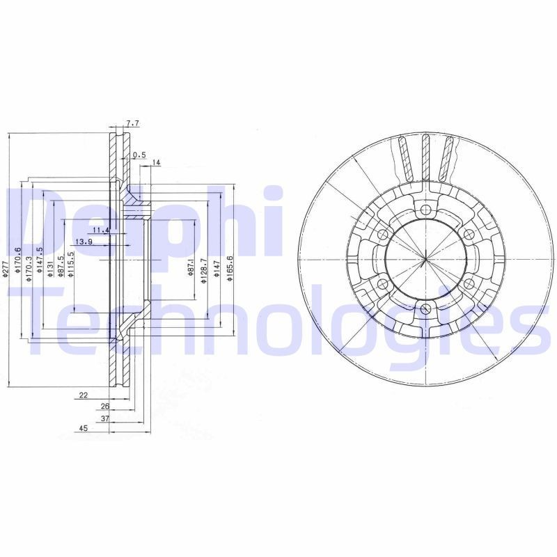 DELPHI Спирачен диск артикулен номер: BG2561 евтино