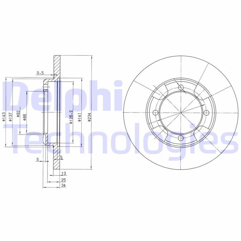 DELPHI Brake disc Article number: BG2807 cheaply