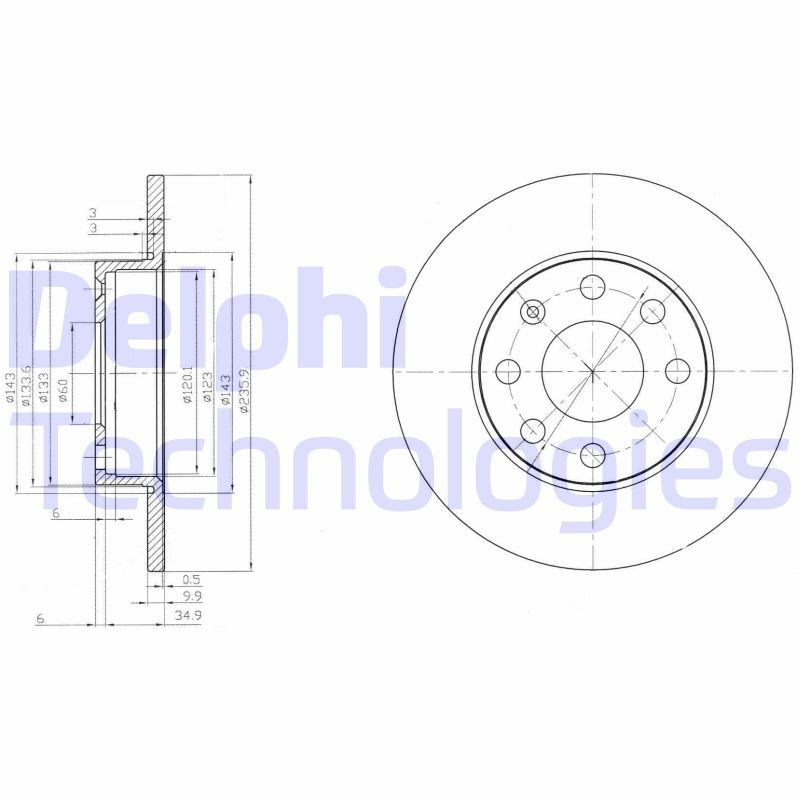 DELPHI Brake disc Article number: BG2149 cheaply