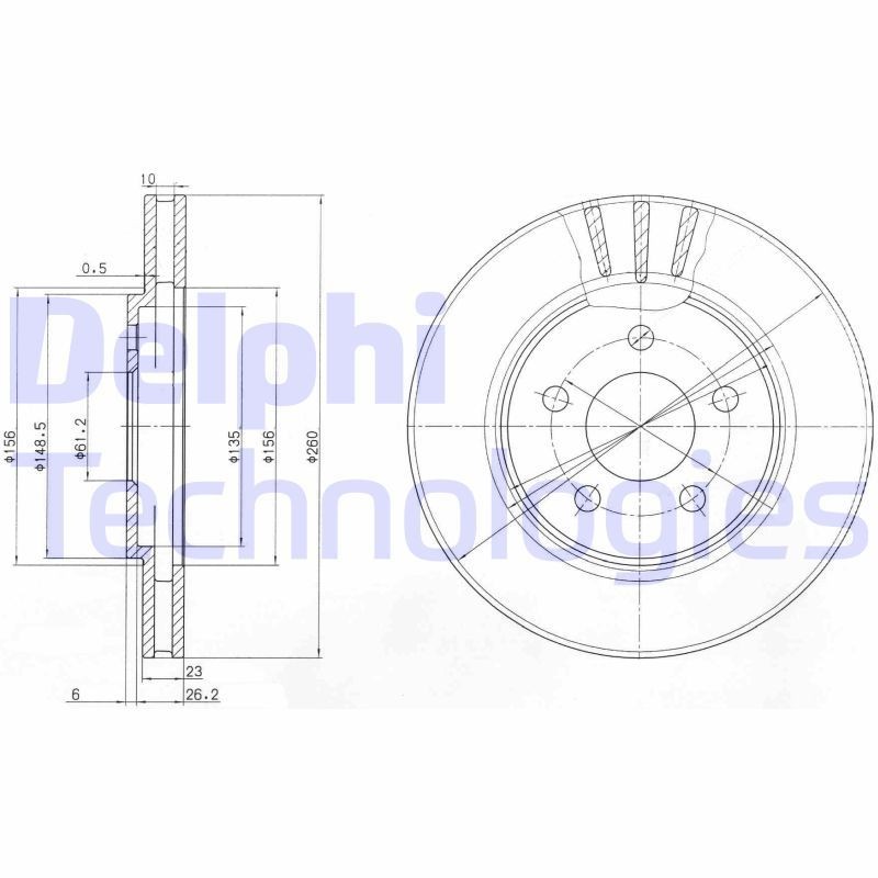 DELPHI Спирачен диск артикулен номер: BG4001 евтино