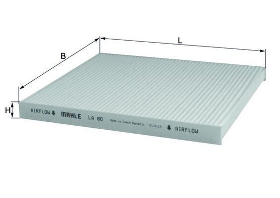 MAHLE ORIGINAL Salono filtras prekės numeris: LA 60 nebrangu