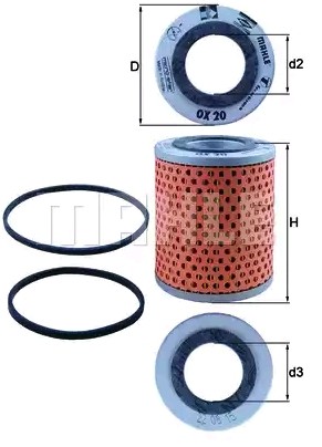 MAHLE ORIGINAL Oil filter Article number: OX 20 cheaply