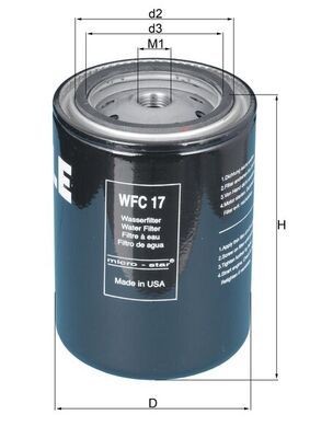 MAHLE ORIGINAL Coolant Filter Article number: WFC 17 cheaply