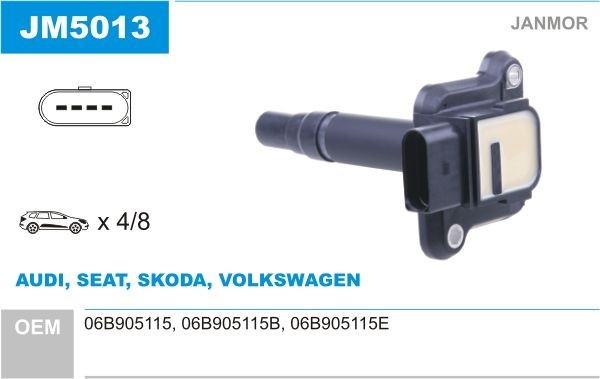 JANMOR Ignition coil Article number: JM5013 cheaply