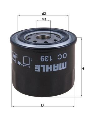 MAHLE ORIGINAL Oliefilter Varenummer: OC 139 billige