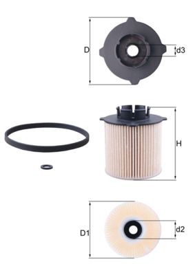 MAHLE ORIGINAL Fuel filter Article number: KX 265D cheaply