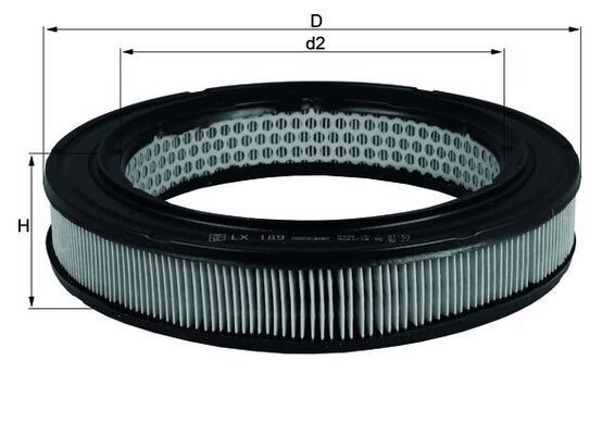 MAHLE ORIGINAL Air filter Article number: LX 189 cheaply