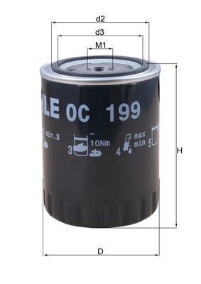 MAHLE ORIGINAL Oil filter Article number: OC 199 cheaply