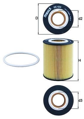 MAHLE ORIGINAL Oil filter Article number: OX 433D cheaply