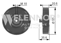 FLENNOR Deflection / Guide Pulley, v-ribbed belt Article number: FU22996 cheaply