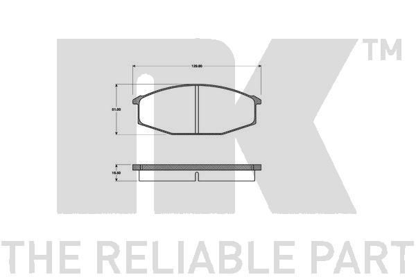 NK Brake pad set Article number: 222210 cheaply