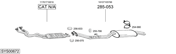 BOSAL Front Silencer Article number: 285-697 cheaply