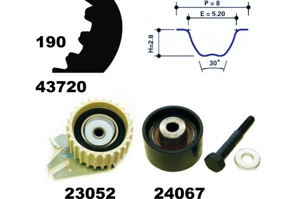 MAPCO Timing belt kit Article number: 23720 cheaply
