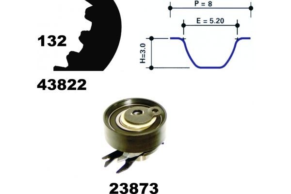 MAPCO Timing belt kit Article number: 23822 cheaply