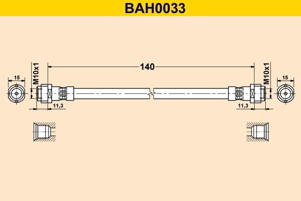 Barum Bremseslange Varenummer: BAH0033 billige
