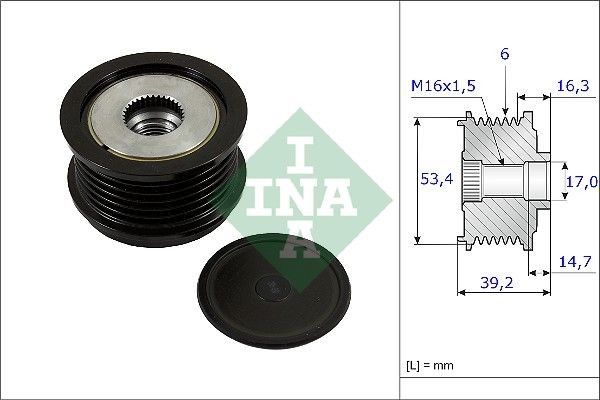 INA Alternator Freewheel Clutch Article number: 535 0236 10 cheaply