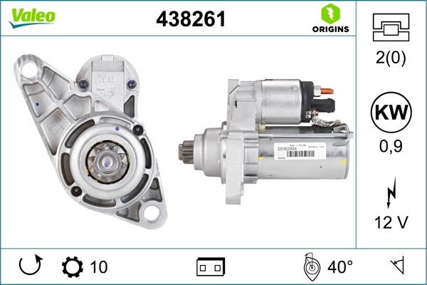 VALEO Starter motor Article number: 438261 cheaply