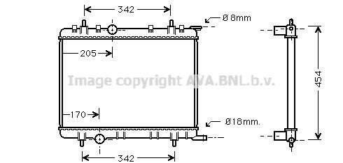 AVA COOLING SYSTEMS Engine radiator Article number: PEA2211 cheaply