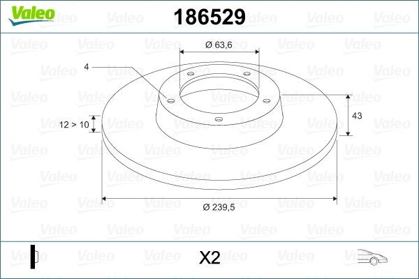VALEO Stabdžių diskas prekės numeris: 186529 nebrangu