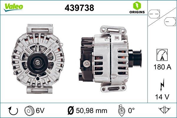 VALEO Alternator Article number: 439738 cheaply