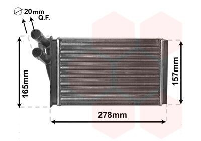 VAN WEZEL Heater matrix Article number: 03006097 cheaply