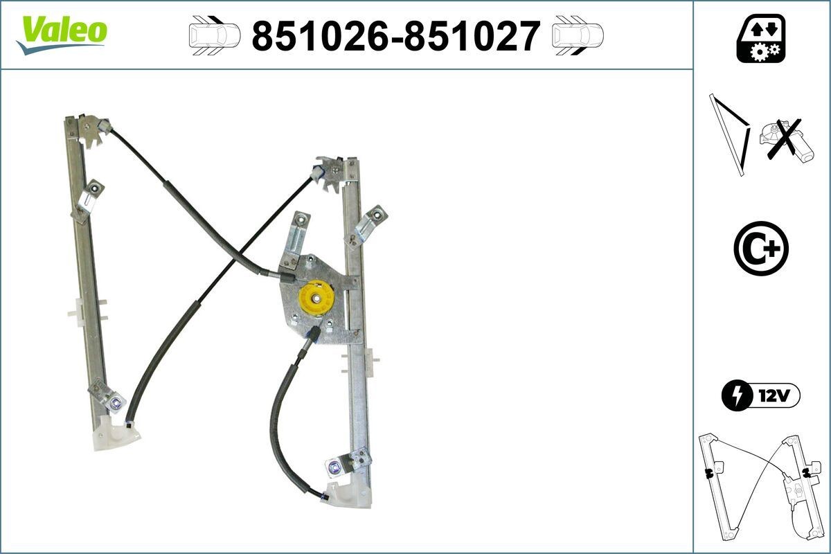 VALEO Window regulator Article number: 851026 cheaply